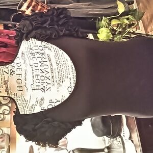 Women's black bodycon dress with scoop neck and elegant sleeve by H&M Size M